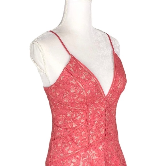 The Jetset Diaries salmon lace Rava dress high/low maxi straps small TJD - Picture 13 of 15